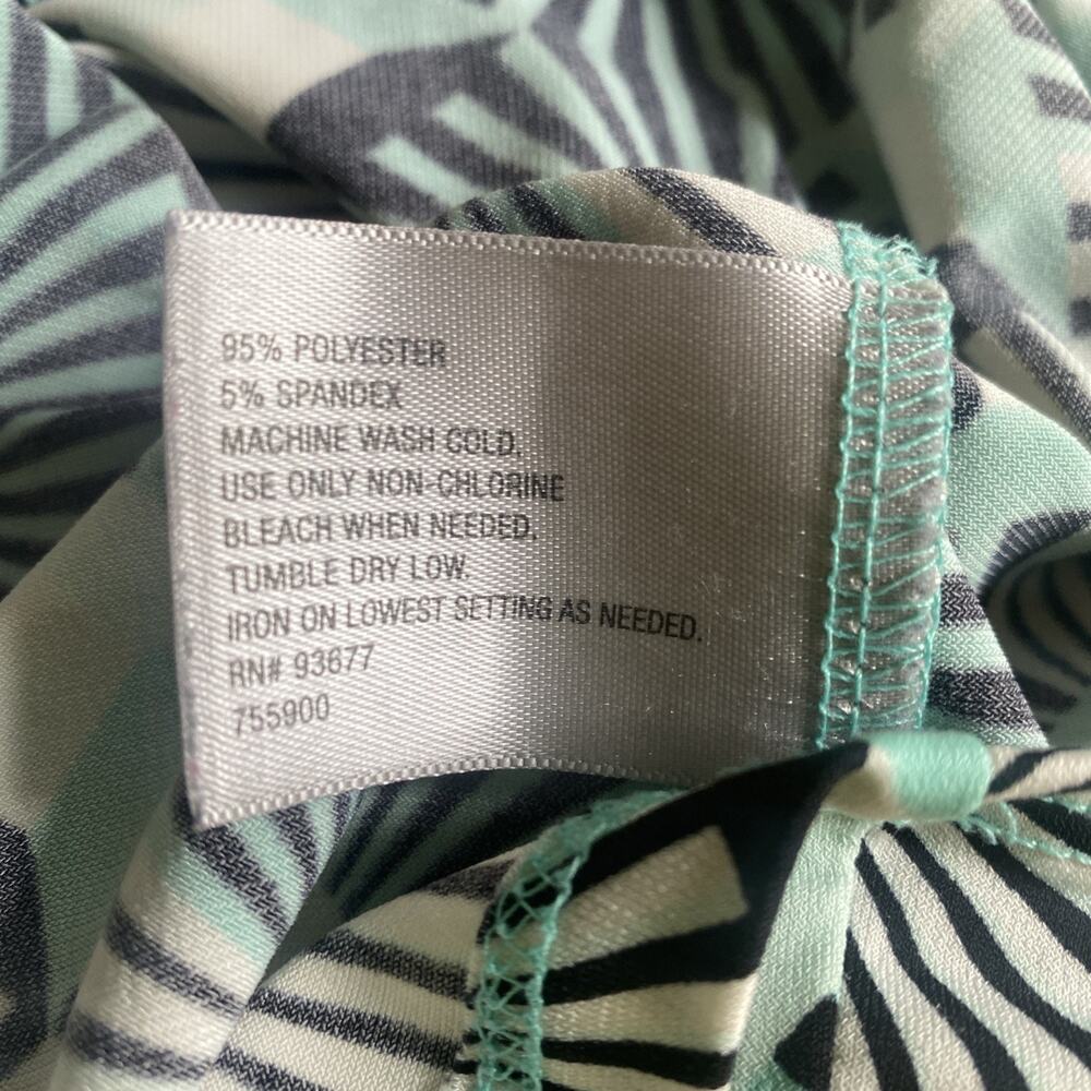 Worthington Top XL Womens Geometric Blue SS Puff Pullover Blouse Colorful Print - Picture 11 of 11
